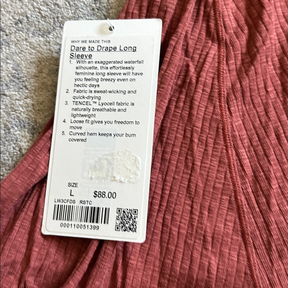 Lululemon Dare to drape long sleeve top, size L, NWT, - Picture 7 of 7